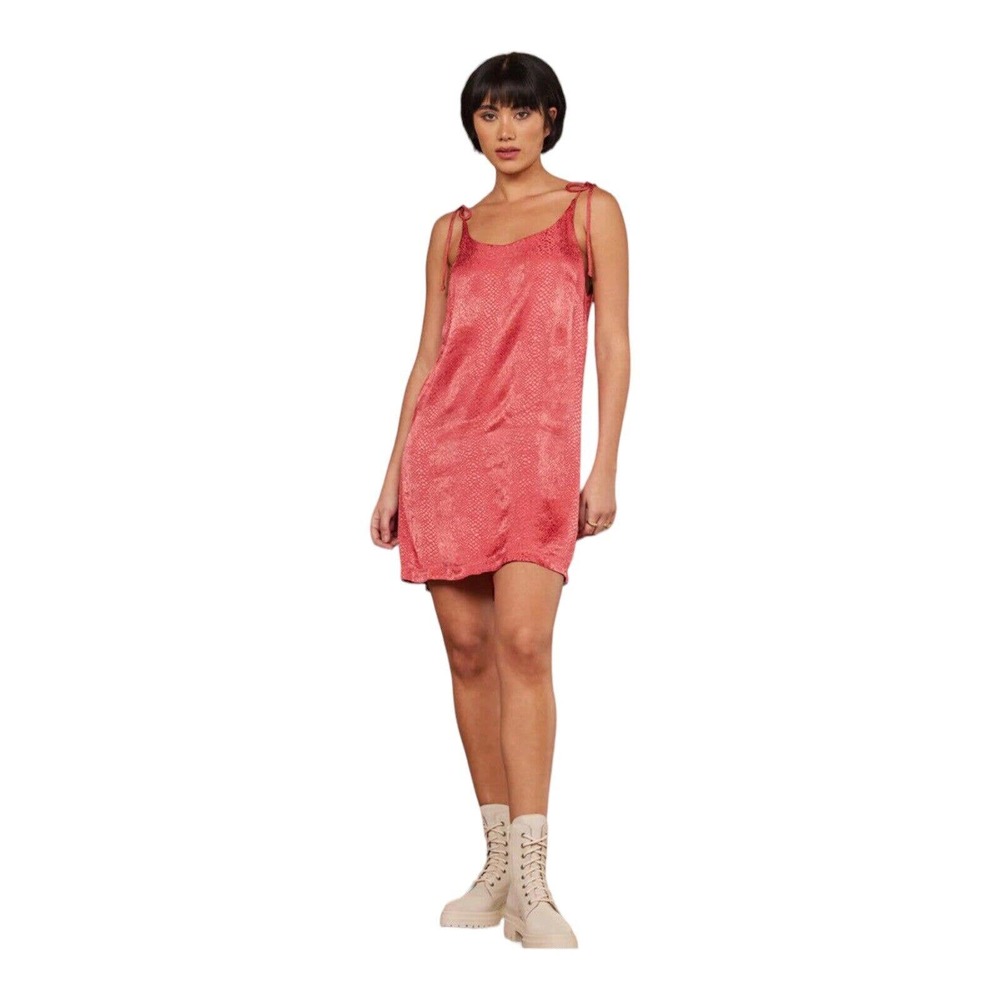 LAMade Sammi Pink Snake Print Slip Dress‎ Medium